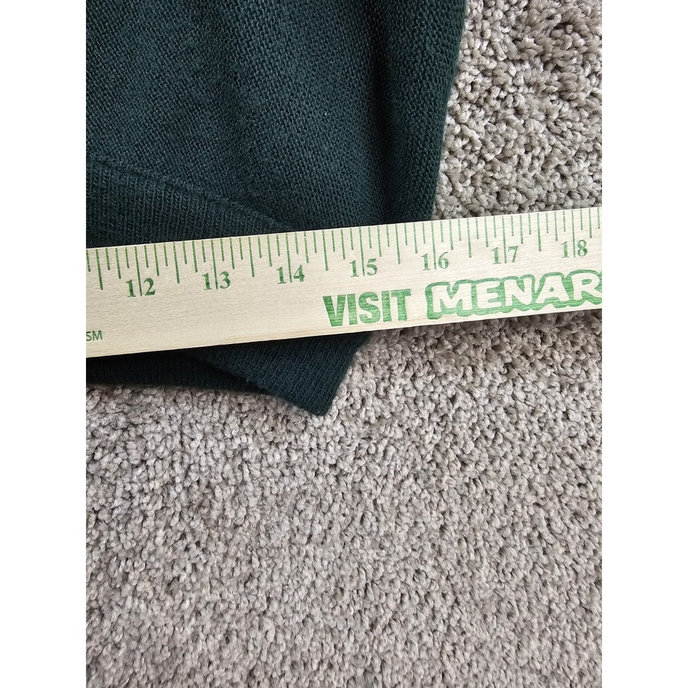 Vintage Izod Green V Neck Knit Preppy Sweater Men's Small Made USA Grandpacore - Picture 7 of 12